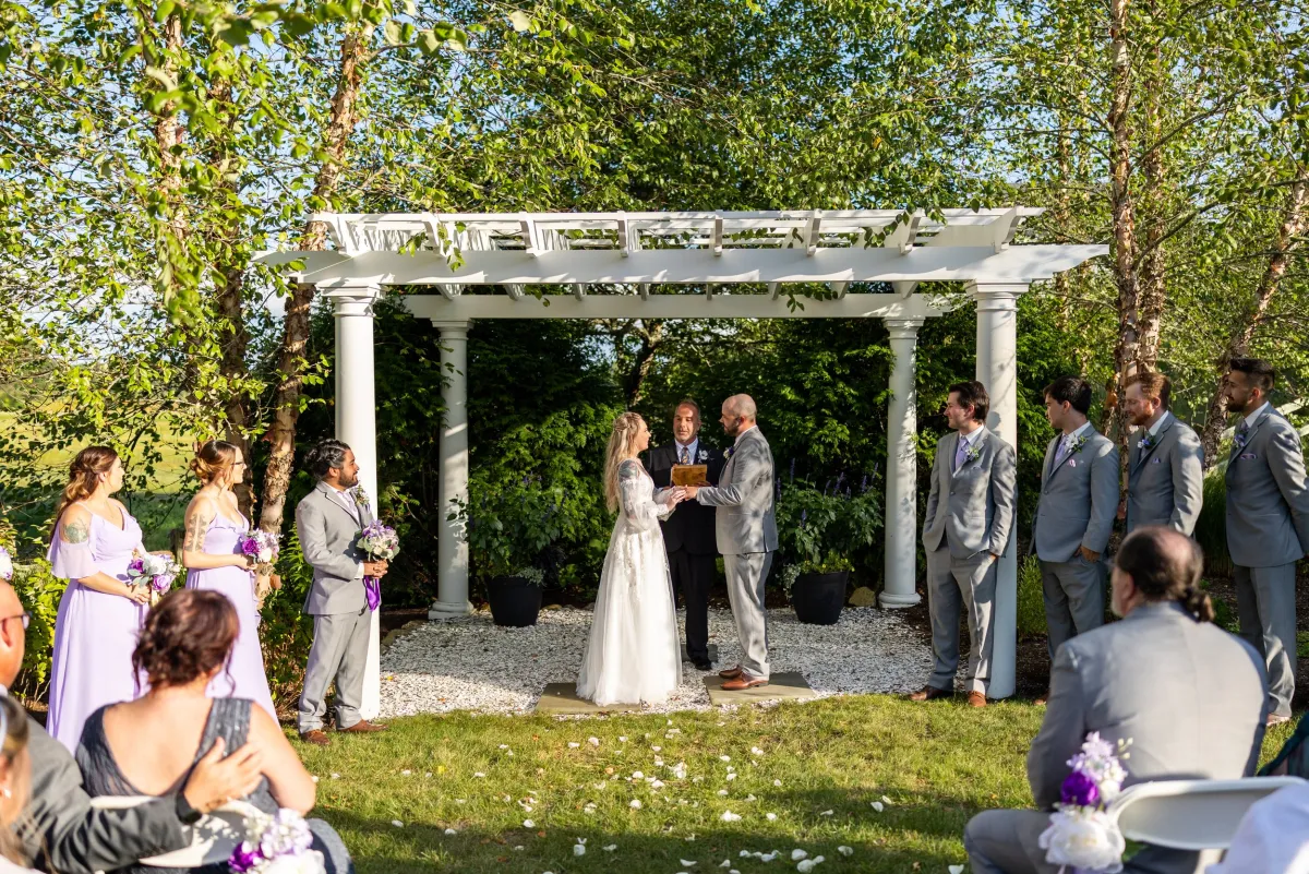 An outdoor ceremony at Rosebrook Event Center